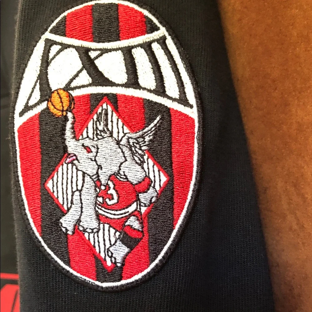 Jordan Black Long-Sleeve Polo with White Collar and Red Logos